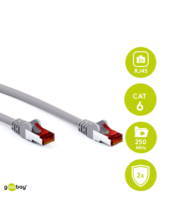 Goobay CAT 6 Patchkabel, S/FTP (PiMF), Grau 5m