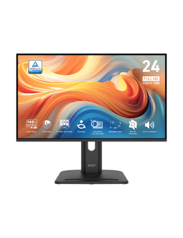 MSI PRO MP245PGDE E14 Office Monitor 144Hz (1920x1080), Höhenverstellbar (130mm), Pivot , drehbar, EPEAT Siver