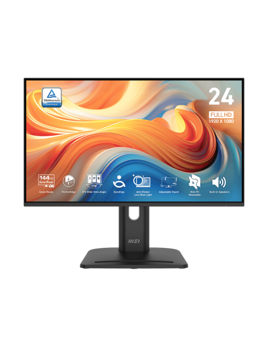MSI PRO MP245PGDE E14 Office Monitor 144Hz (1920x1080), Höhenverstellbar (130mm), Pivot , drehbar, EPEAT Siver