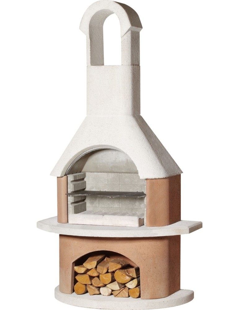 Gartengrillkamin Bali – weiß‑terrakotta Grillkamin | ShopVola