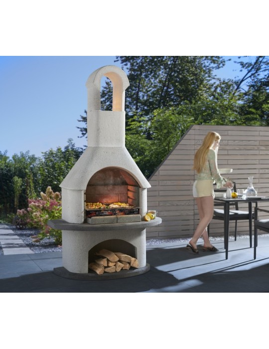 Gartengrillkamin Valenzia – weiß/anthrazit Grillkamin | ShopVola