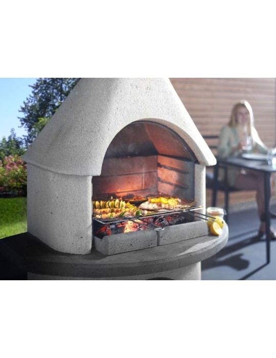 Gartengrillkamin Valenzia – weiß/anthrazit Grillkamin | ShopVola