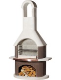 Gartengrillkamin St. Moritz – weiß‑braun Grillkamin | ShopVola