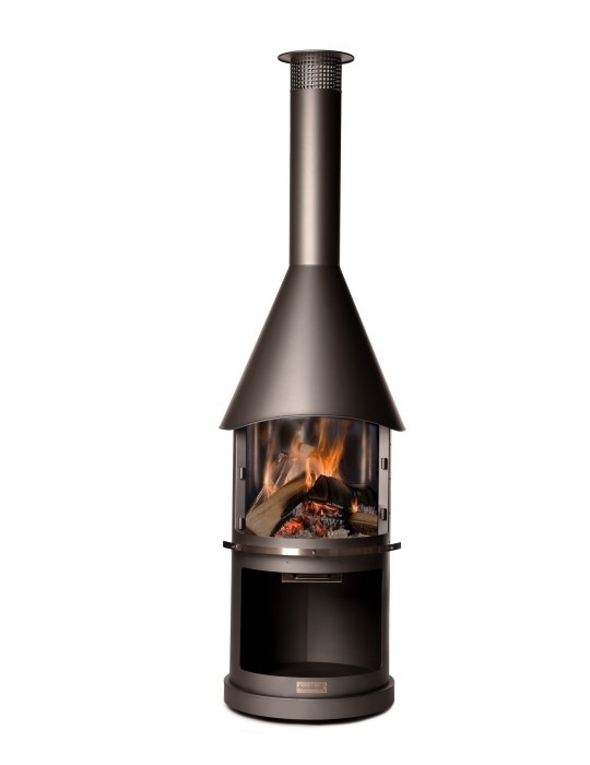 Kamin Sydney dunkelgrau – Gartengrillkamin aus Edelstahl | ShopVola