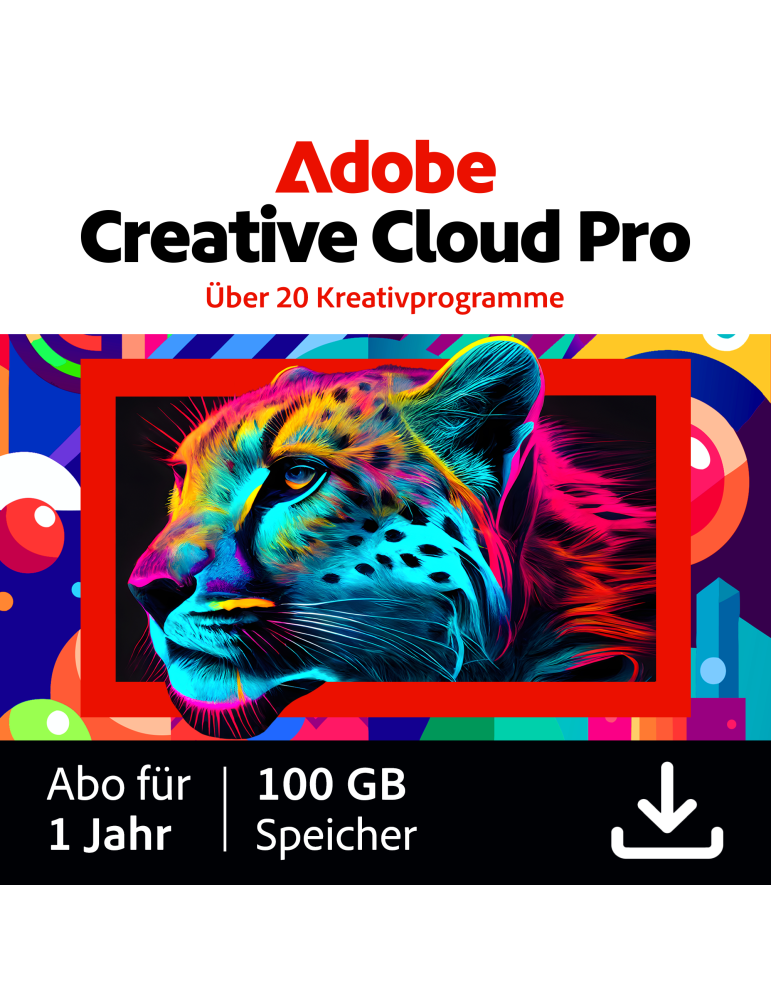 Adobe Creative Cloud Pro | 1 Jahr | 100GB | PC/Mac