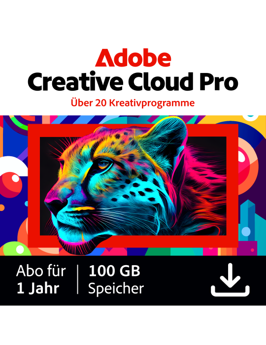 Adobe Creative Cloud Pro | 1 Jahr | 100GB | PC/Mac